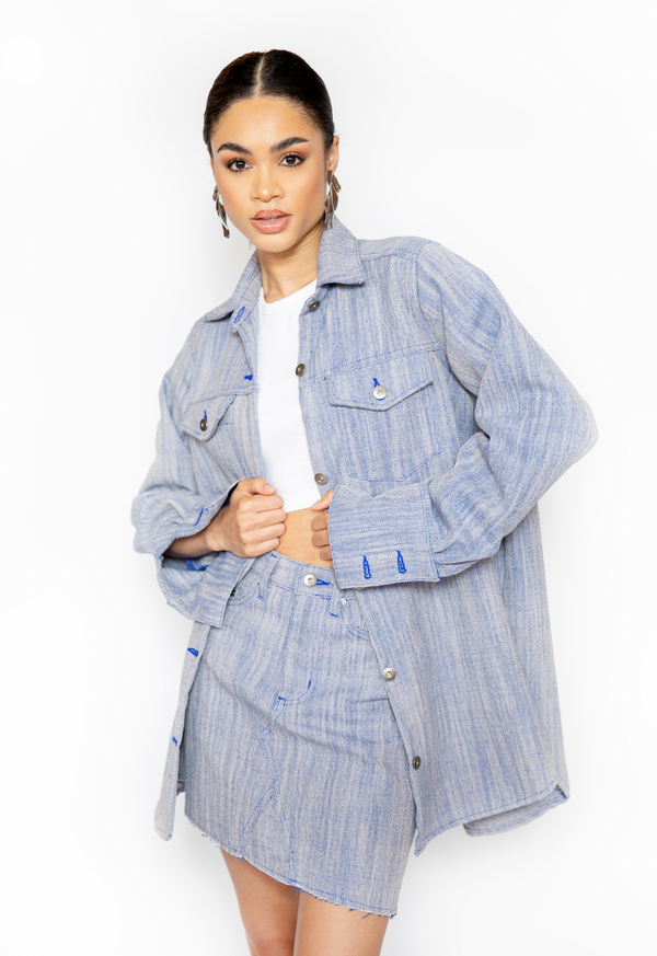 LAILA OVERSIZED BUTTON UP OVER COAT